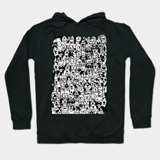 Cute dogs. Doodle style ,Different type of vector cartoon dog faces for design. Hoodie